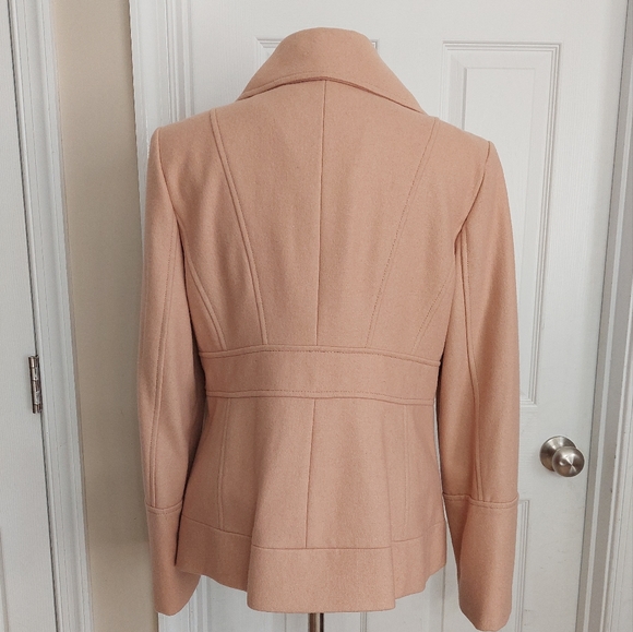 Nine West Double Breasted Tan Wool Pea Coat Women's Size 14 - Picture 2 of 6